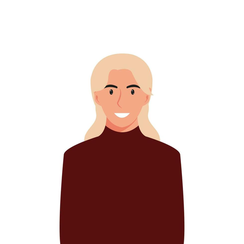 gente caras de mujer con contento sonriente humanos avatares. conjunto de usuario perfiles. de colores plano vector ilustración