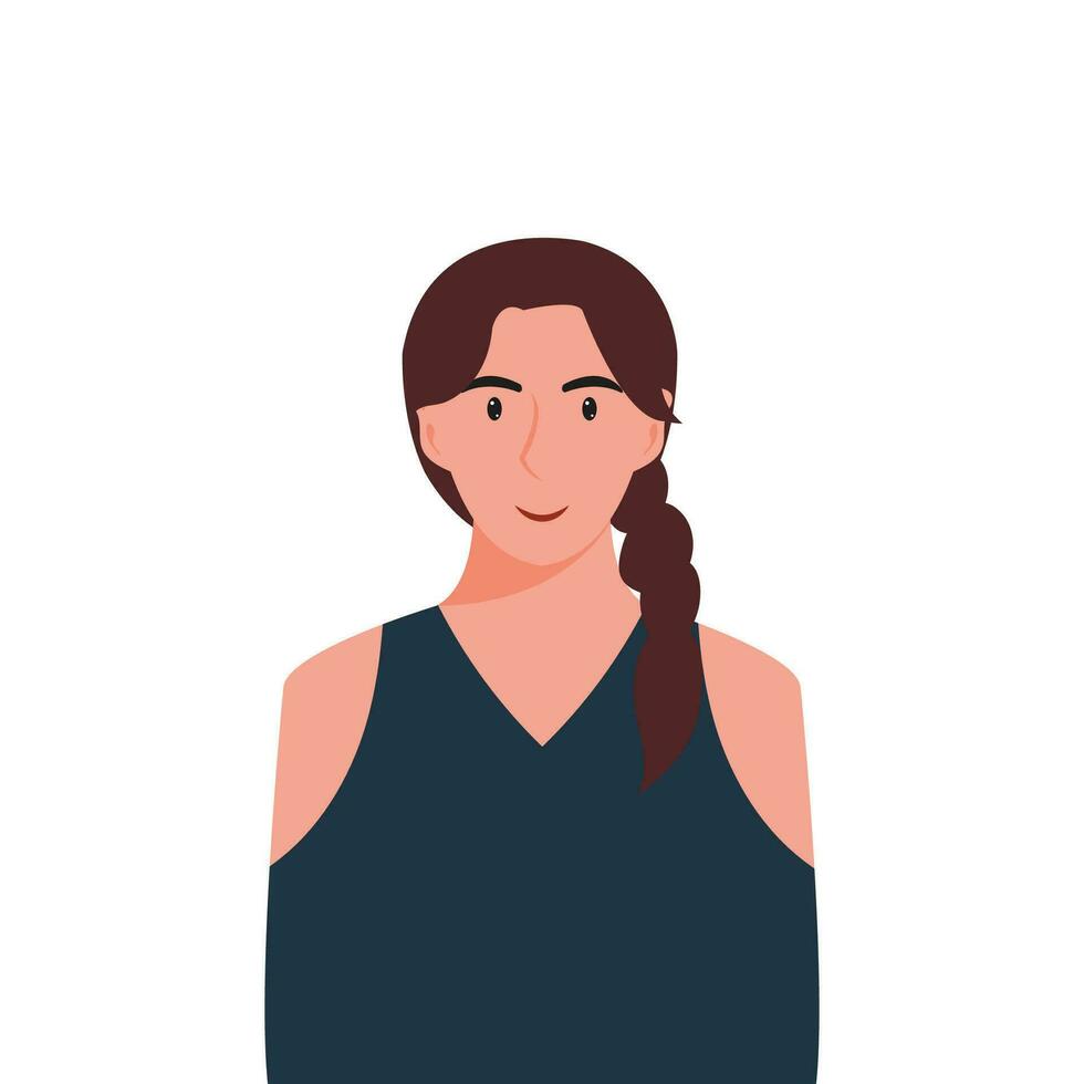 gente caras de mujer con contento sonriente humanos avatares. conjunto de usuario perfiles. de colores plano vector ilustración