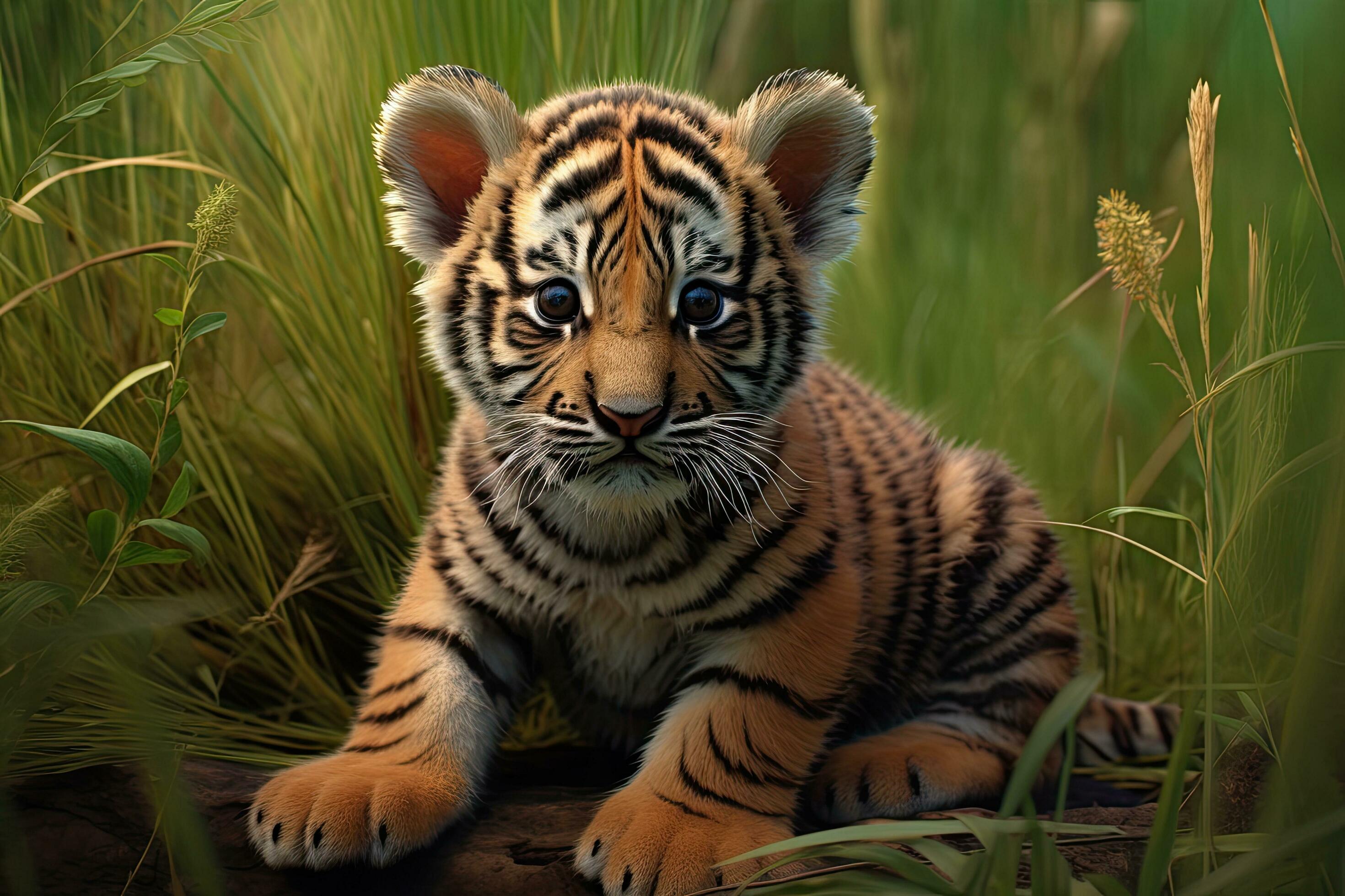 Tiger Cub Sitting