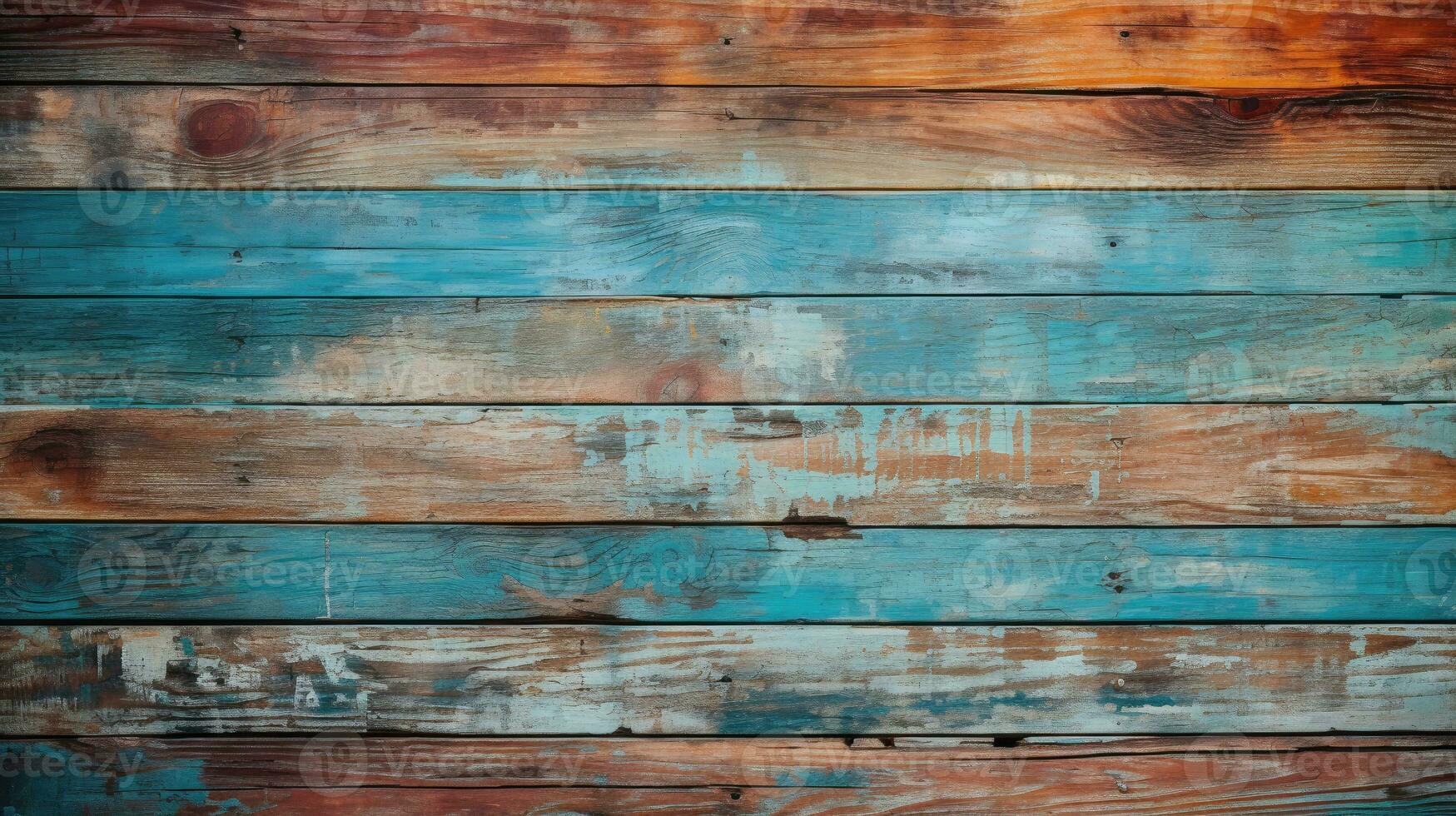 AI Generated Rustic painted wood background. photo
