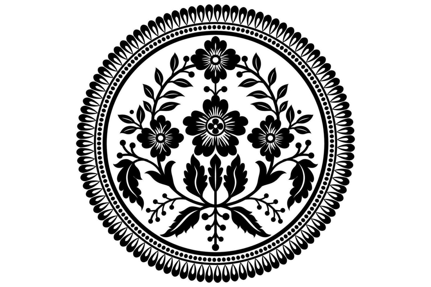 Oriental pattern with damask, arabesque and floral elements. Abstract background vector