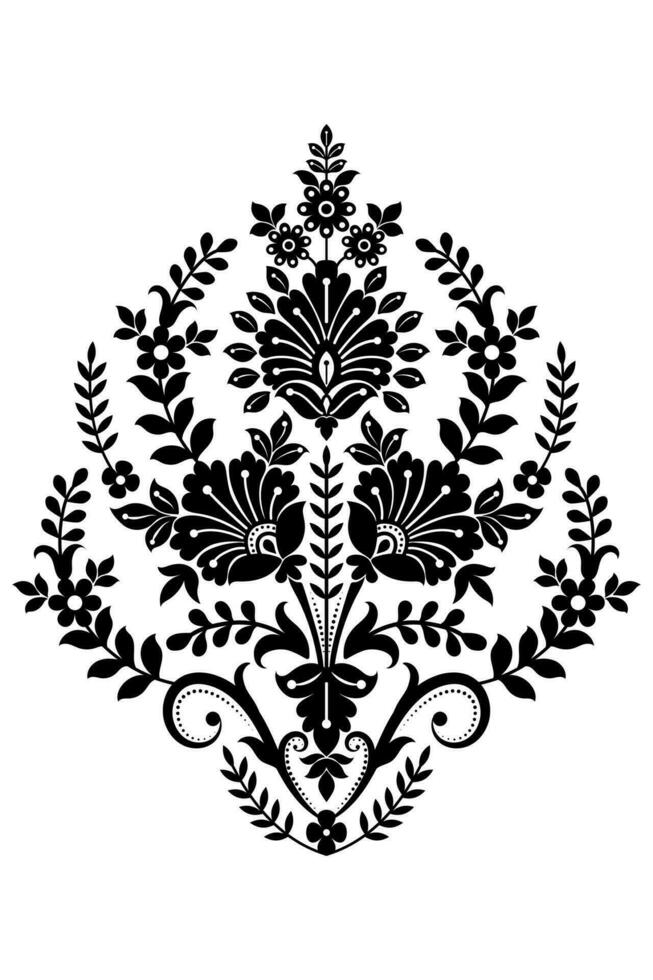 Oriental pattern with damask, arabesque and floral elements. Abstract background vector