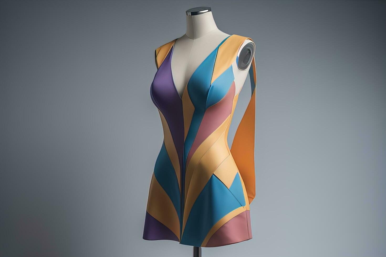 Women's dress on a mannequin in a fashion store. ai generative photo