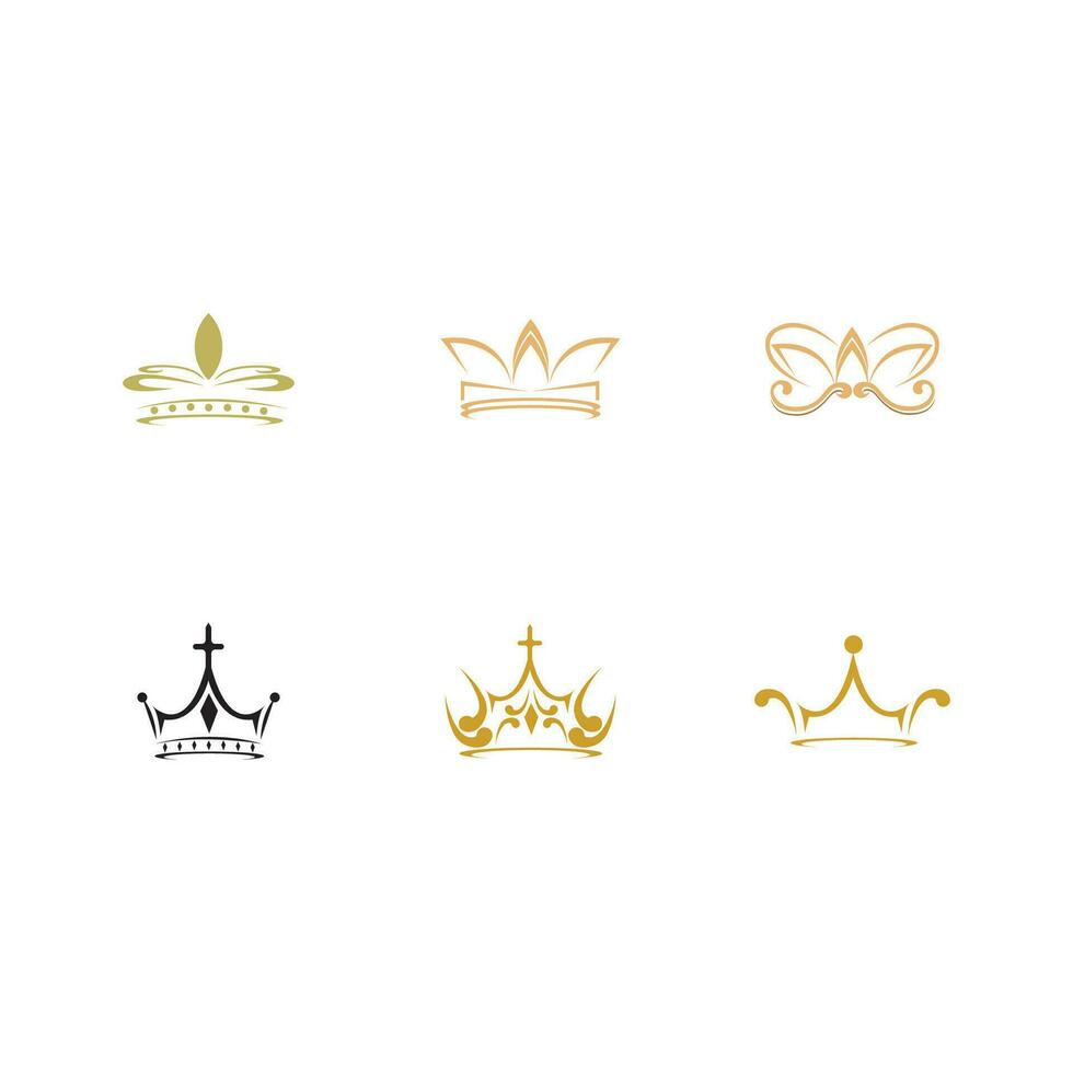 Vintage Crown Logo Royal King Queen abstrak Logo desain vektor Template. Simbol geometris Logotype ikon konsep. vector
