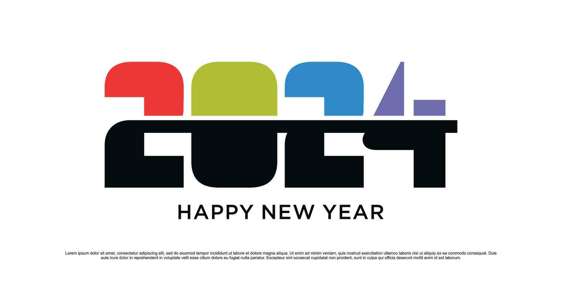 2024 contento nuevo año logo vector diseño ilustración con moderno idea
