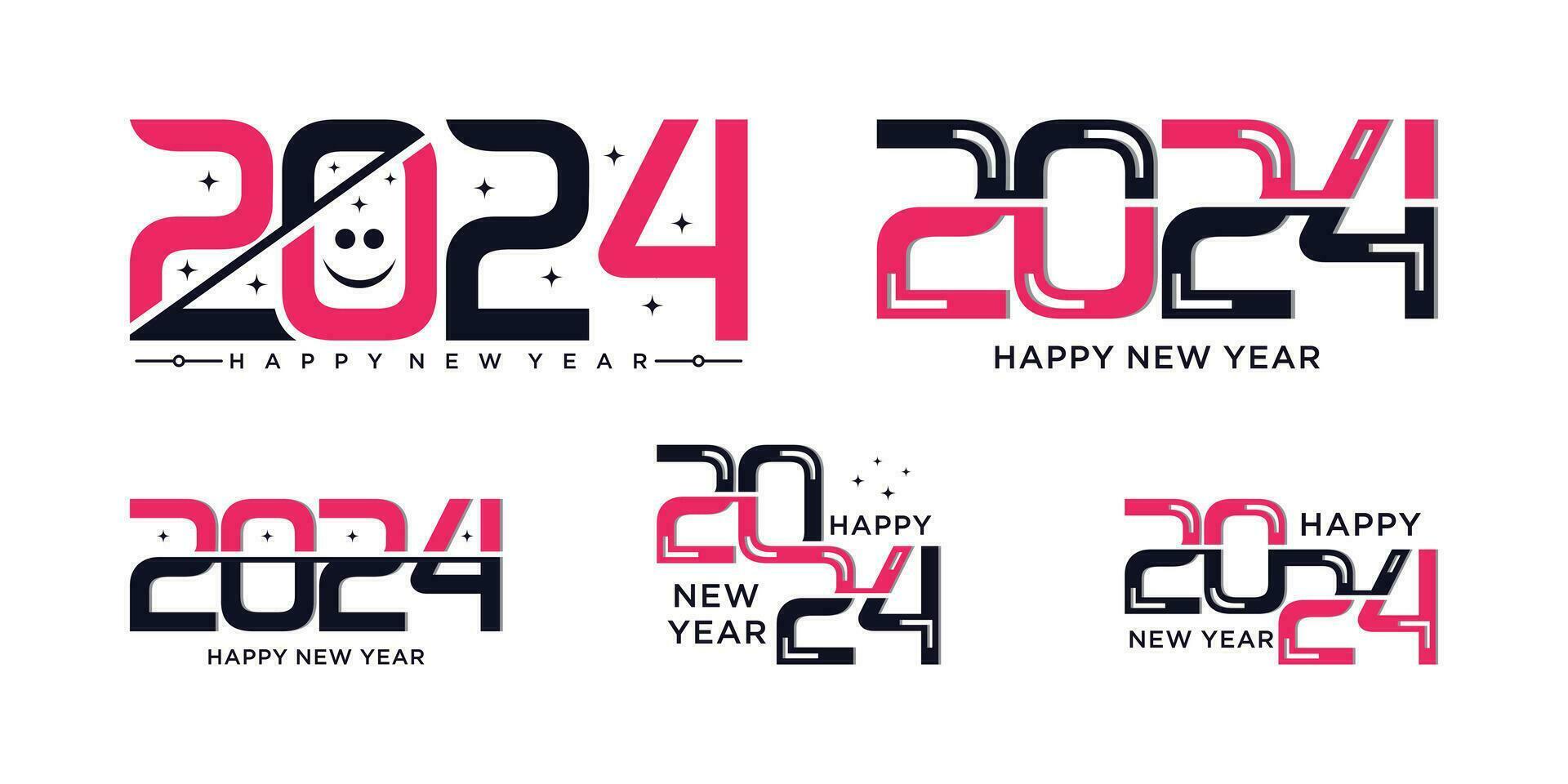 2024 contento nuevo año logo diseño modelo vector ilustración con único moderno concepto