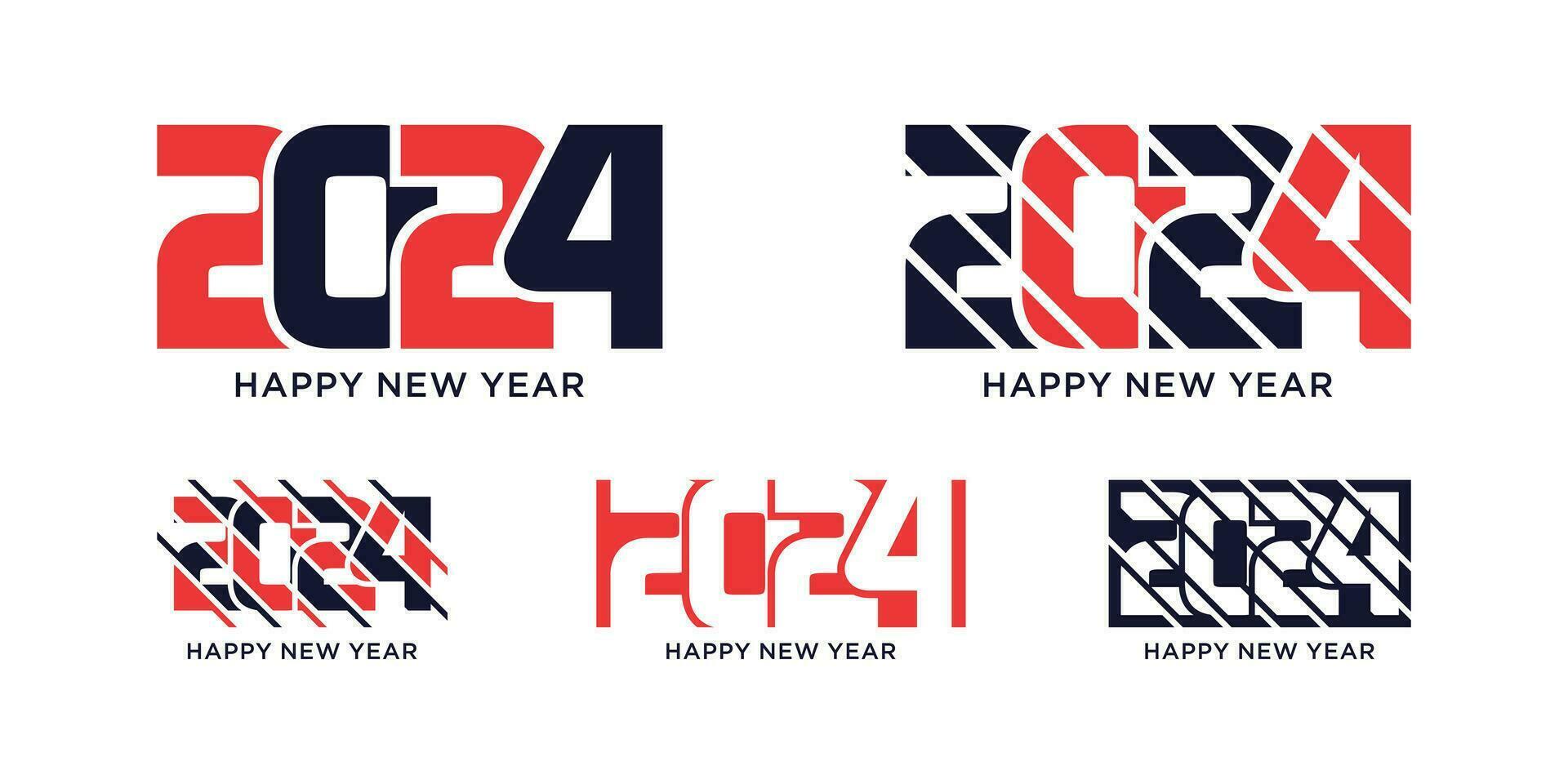 2024 happy new year logo design template vector illustration with unique modern concept