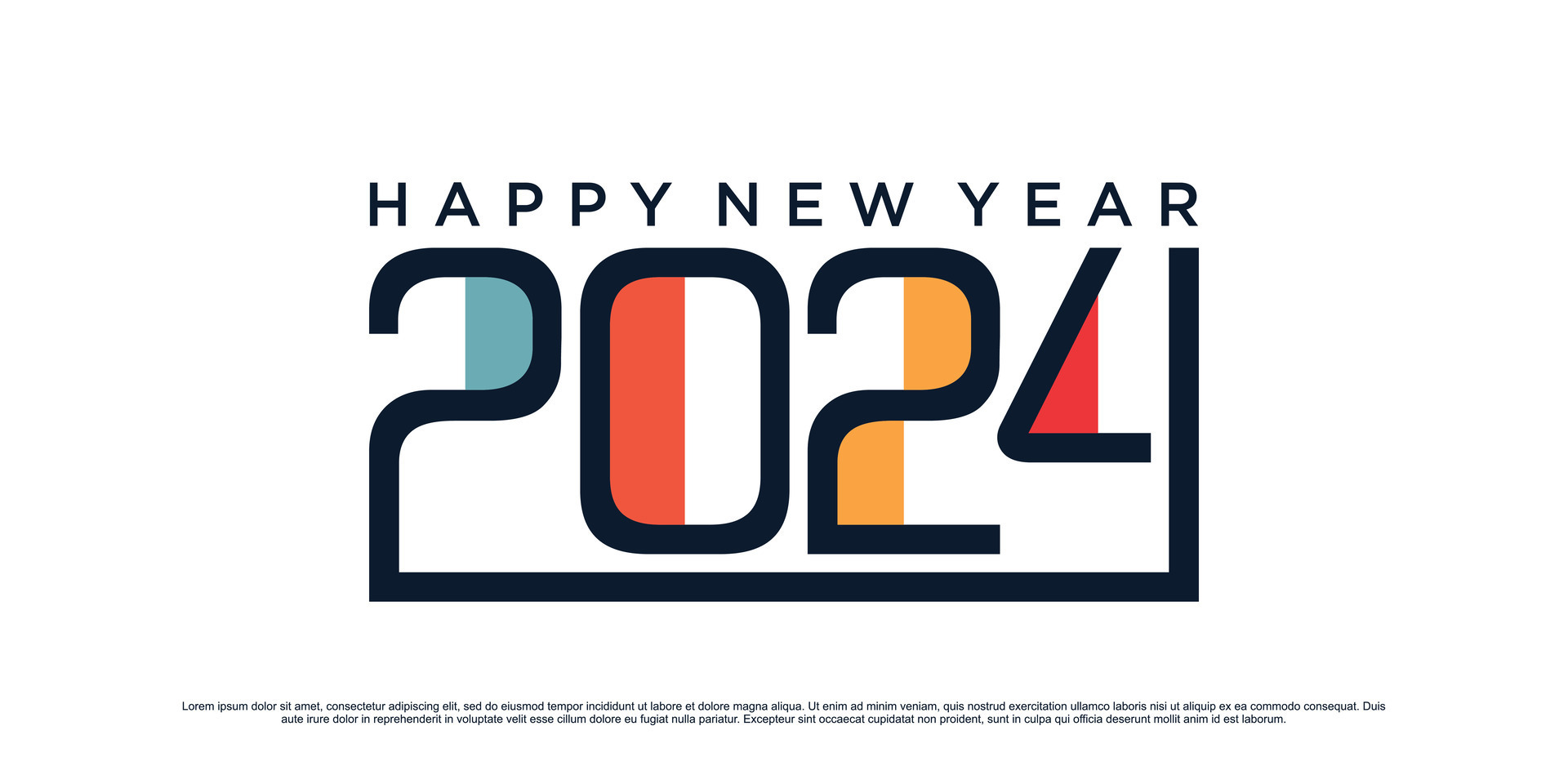 2024 contento nuevo año logo diseño vector ilustración para nuevo año