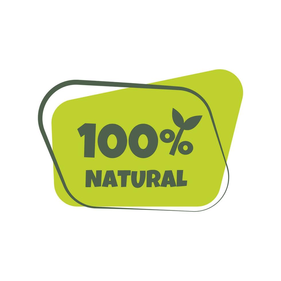 Natural products sticker, label, badge and logo. Ecology icon. Logo template with green leaves for organic and eco friendly products. Vector illustration