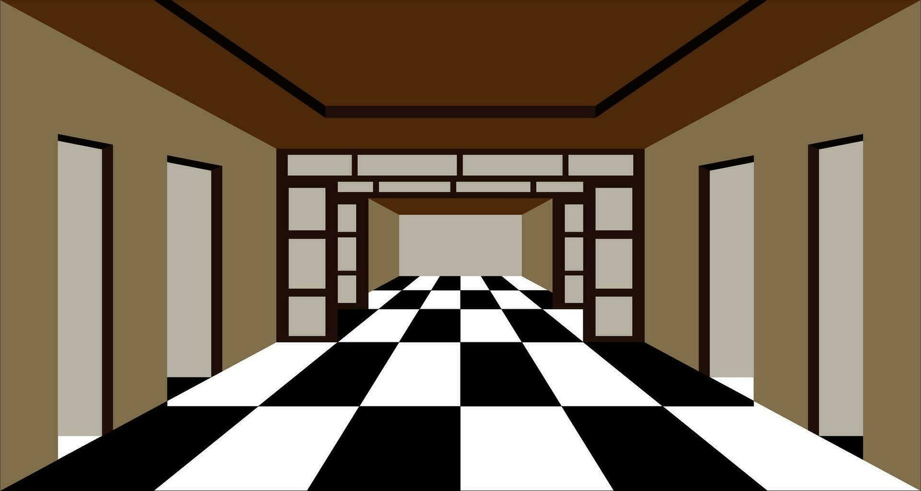 habitación vector en japonés estilo. óptico espejismo 3d diseño