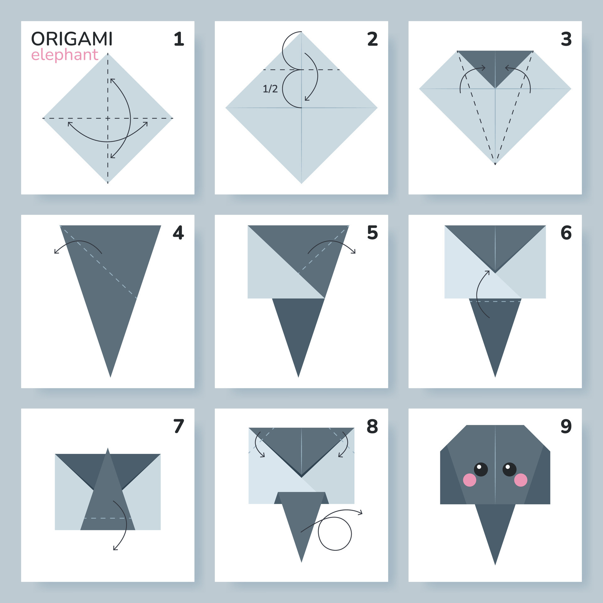 Origami on sale elephant easy