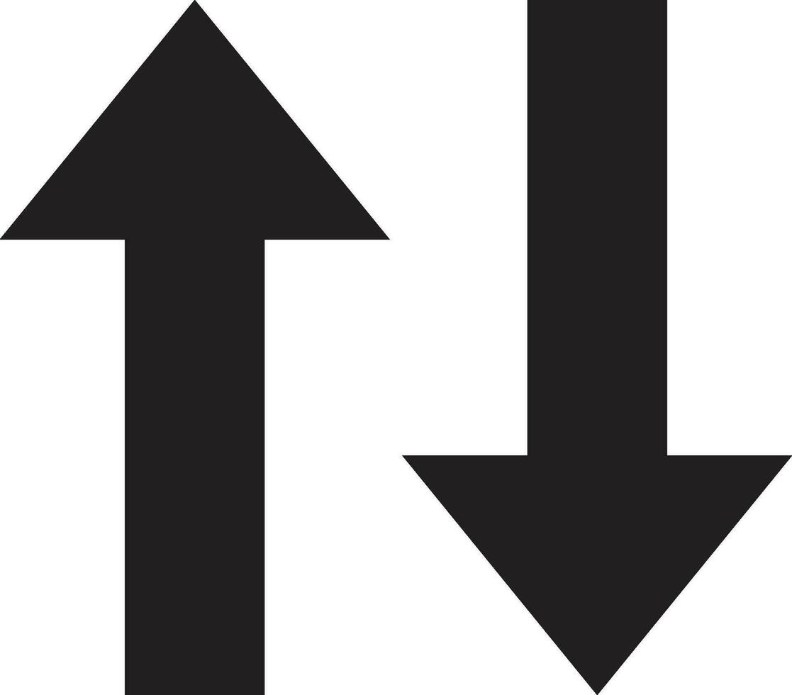Arrow Up and Down. Black arrow png symbol vector