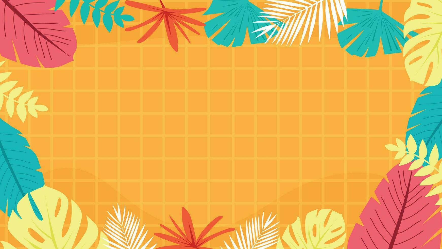 Abstract Background Summer Banner with Tropical Summer Leaf Nature vector