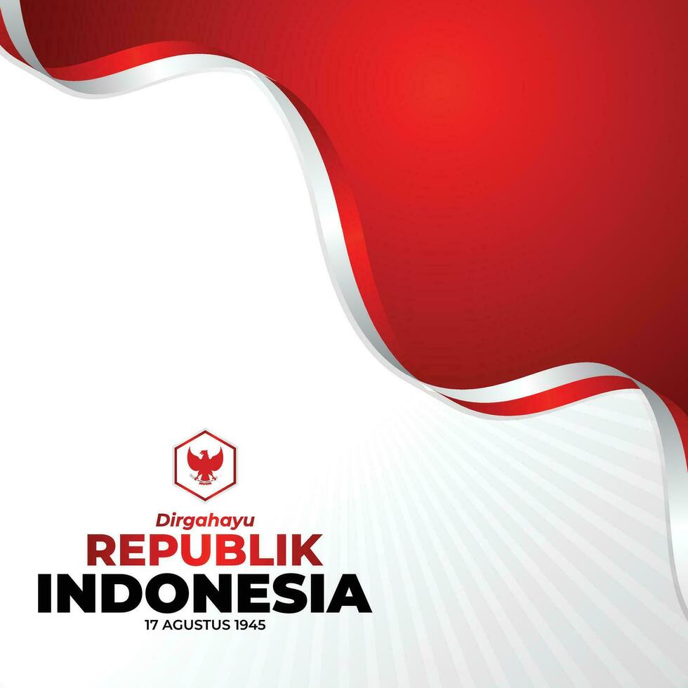 rojo blanco cinta indonesio bandera para antecedentes Indonesia independencia día vector