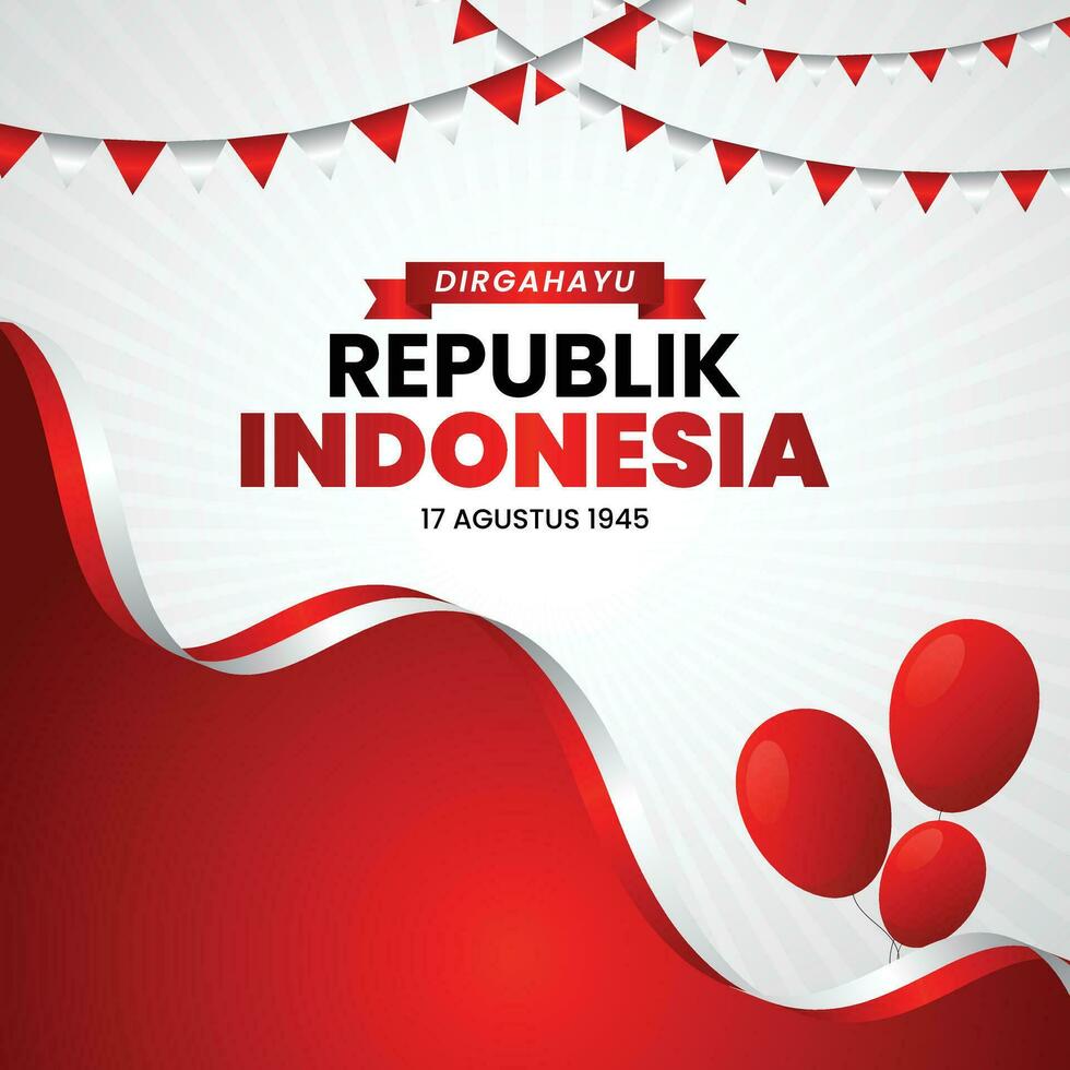Indonesia Independence Background. Red and White Themed Background for Indonesia Independence Day Celebration vector