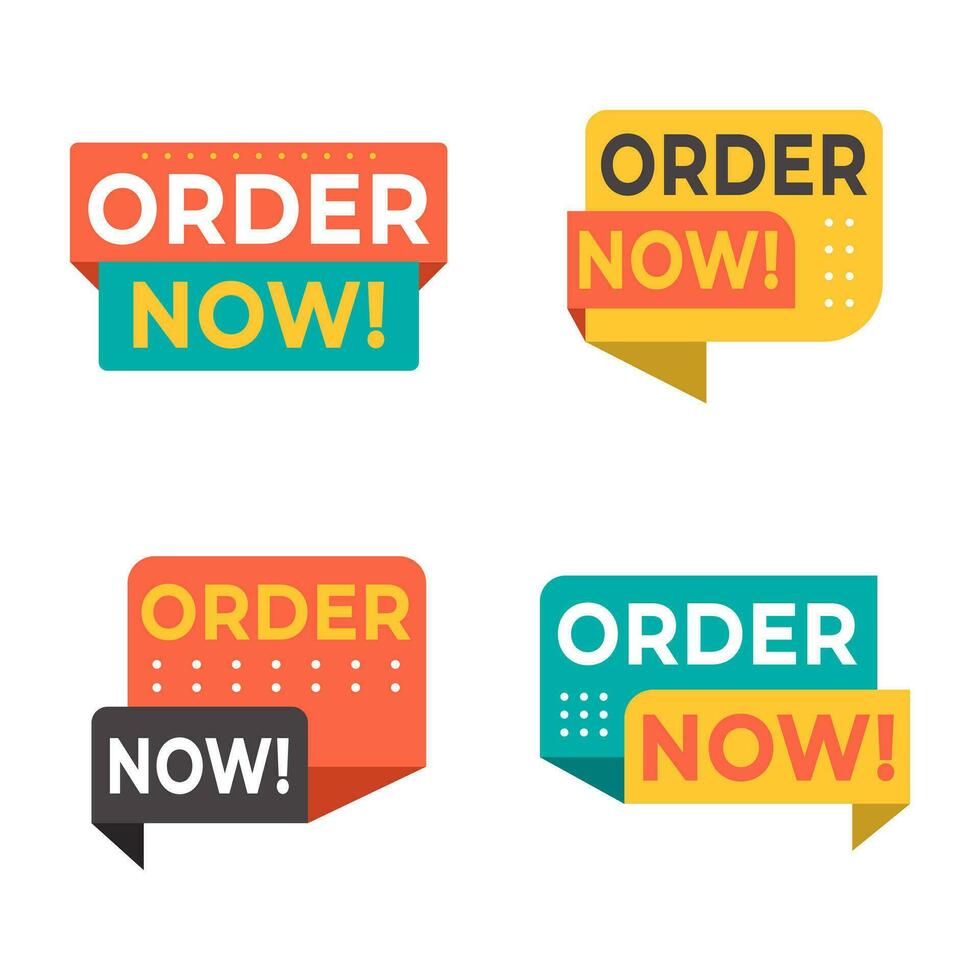 collection of cute business banner order now vector
