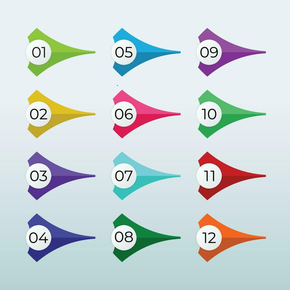Free vector gradient flat arrow bullet point collection