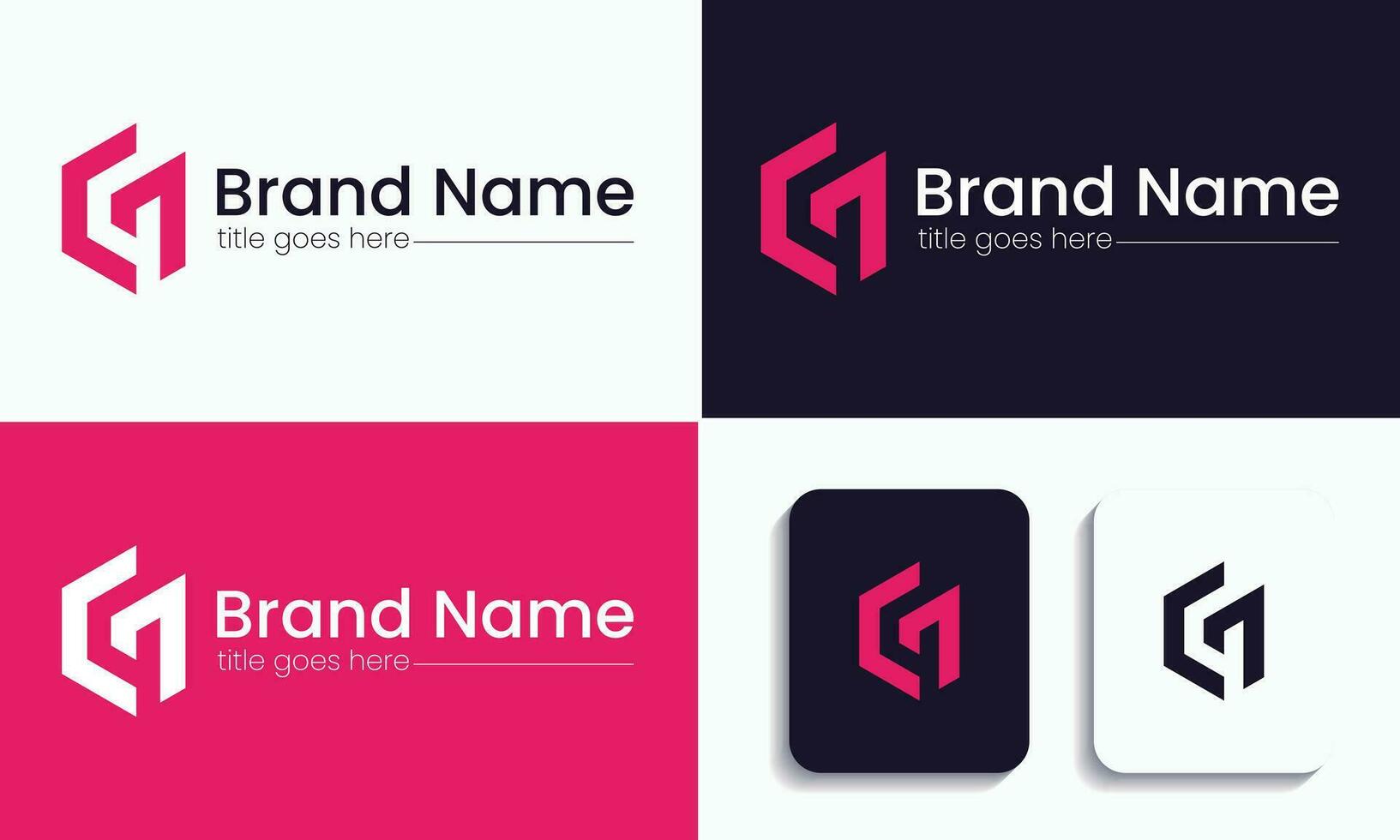 4 4 numeración logo diseño y moderno y creativo vector