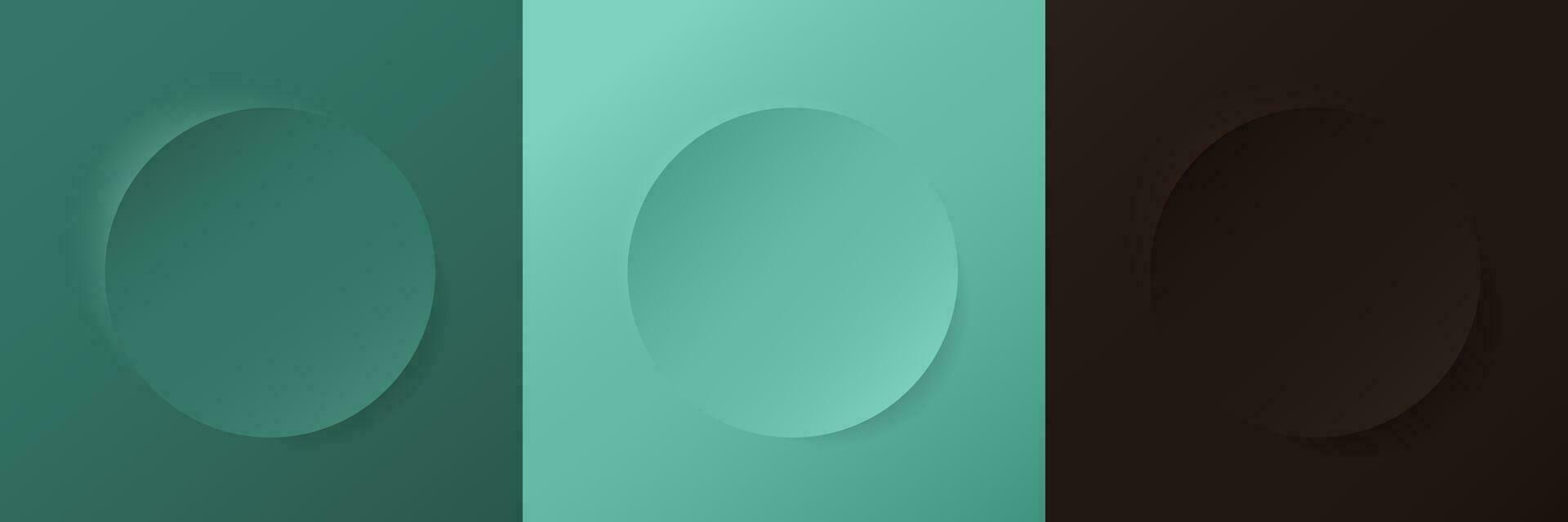 Turquoise, teal, brown paper cut background. Abstract layered circle papercut decoration illustration for presentation, banner, cover, web, flyer, card, poster, wallpaper, texture, slide, social media vector