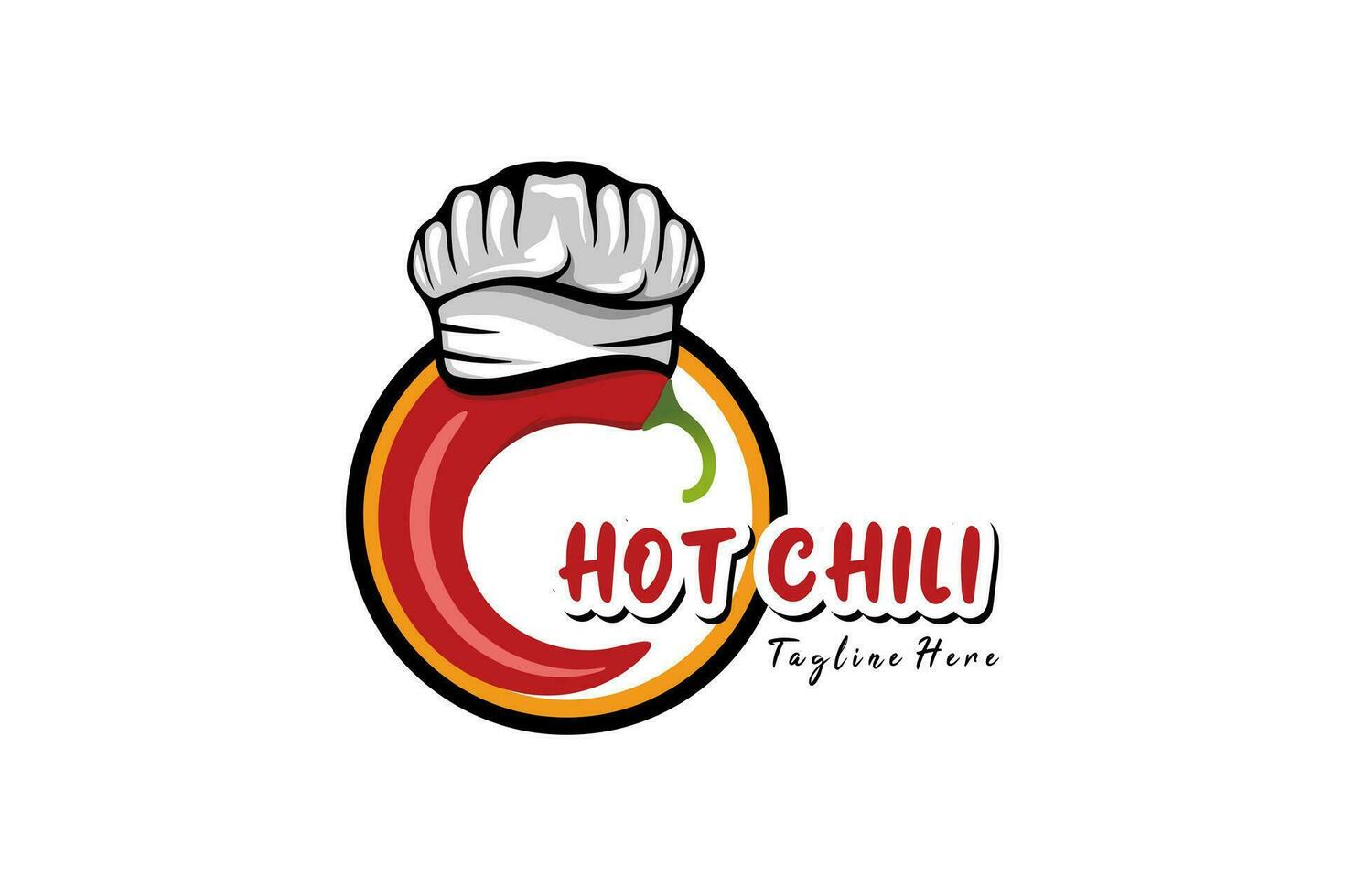 Chili logo design template with modern chef hat vector