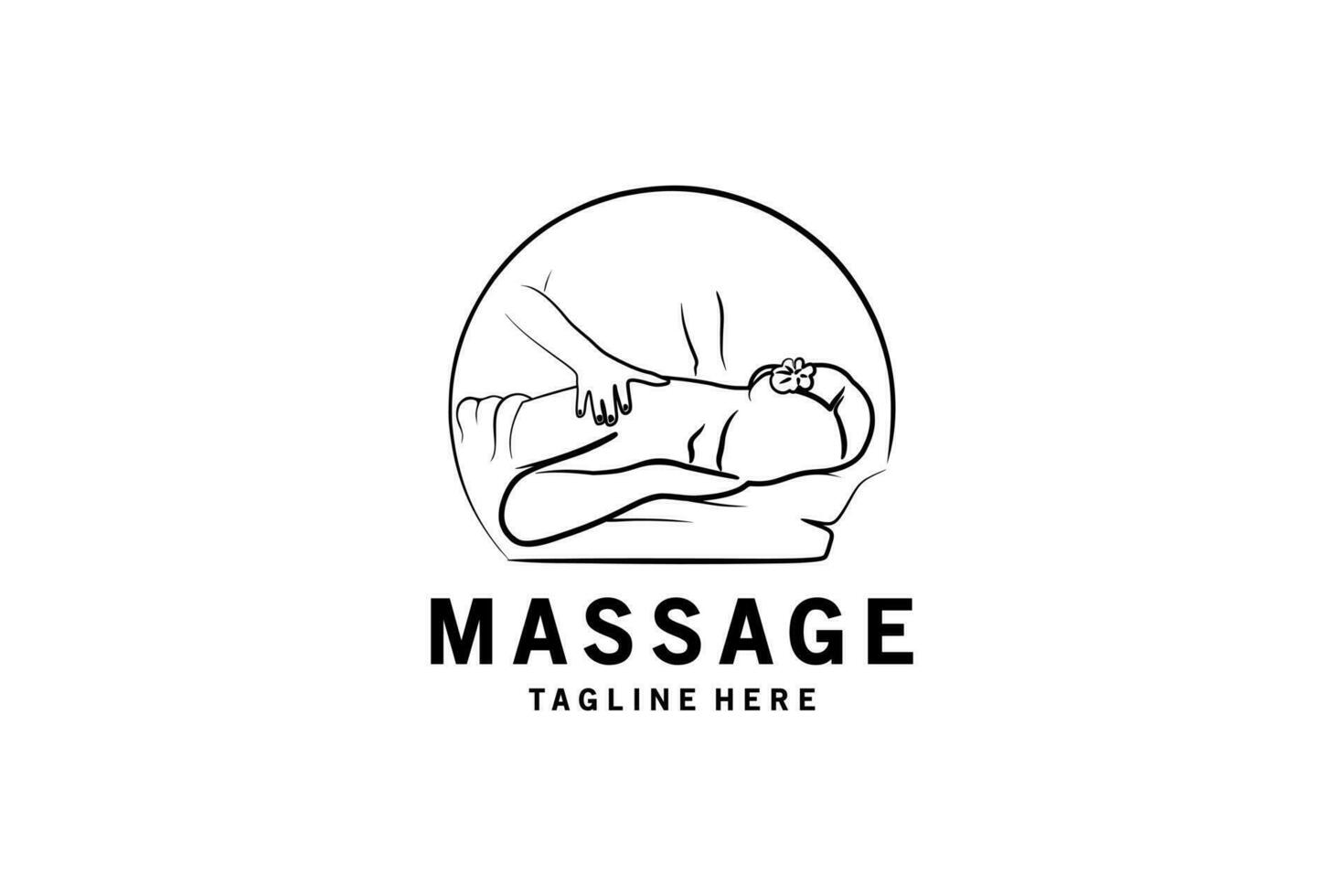 básico mujer rgb salud y belleza masaje logo diseño con creativo mano dibujado concepto vector
