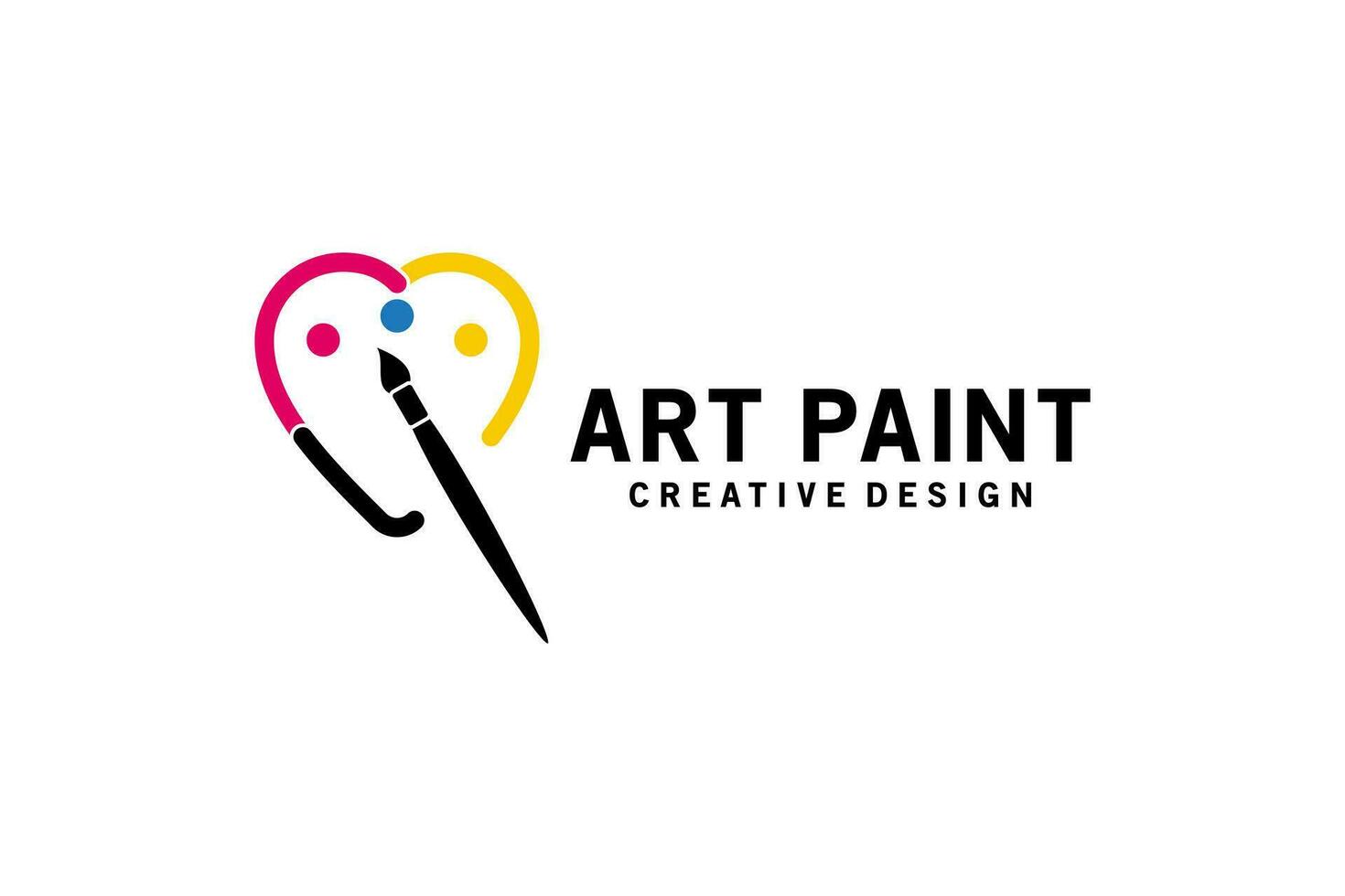 pintura Arte pintar logo diseño, pintura paleta vector icono con moderno corazón concepto