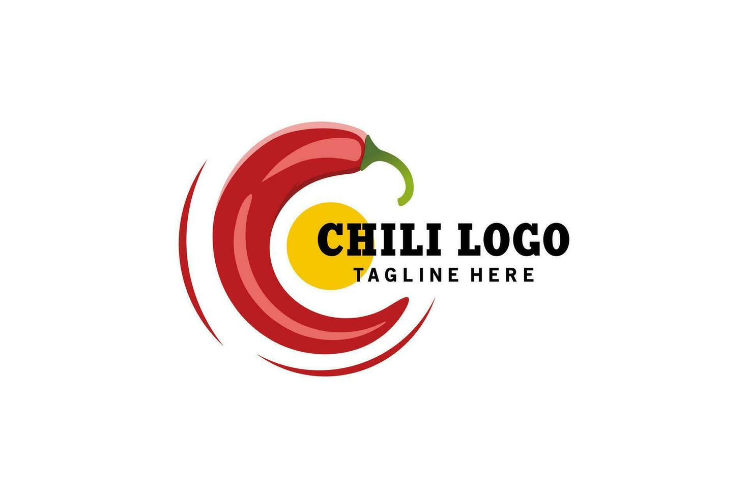 rojo chile letra C logo diseño vector