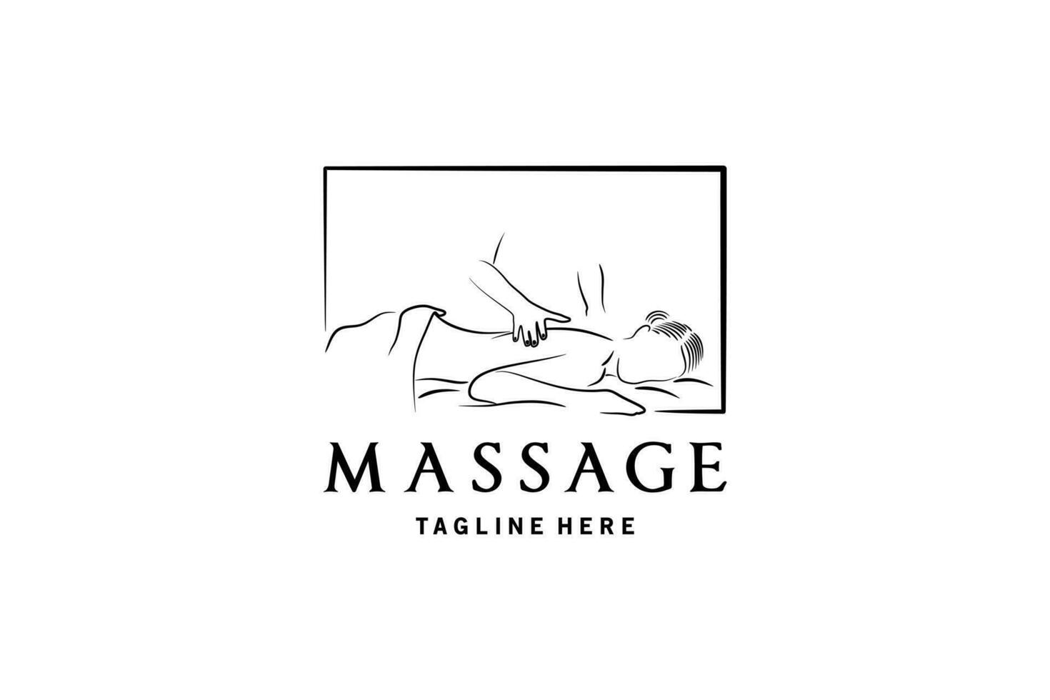 Beautiful woman massage logo design for health and beauty modern woman lifestyle vector