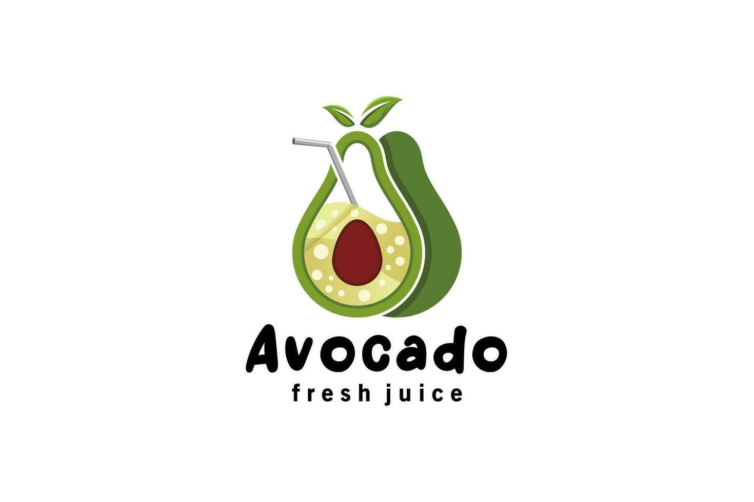 Avocado fruit juice logo, modern abstract fresh avocado fruit juice drink logo vector illustration