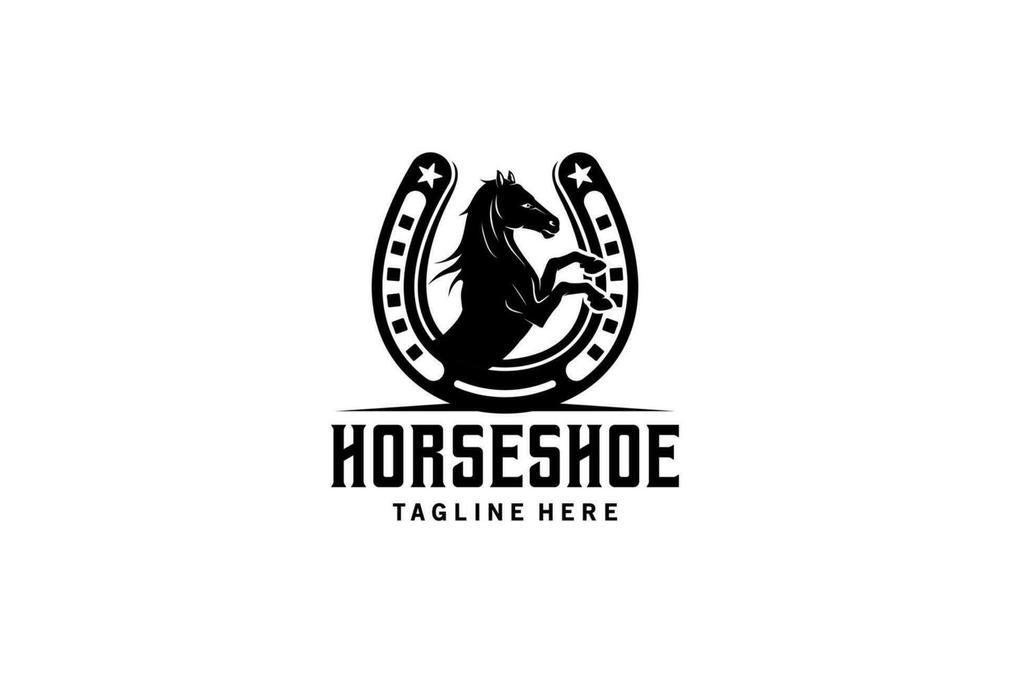 Vintage horseshoe logo design with creative concept vector