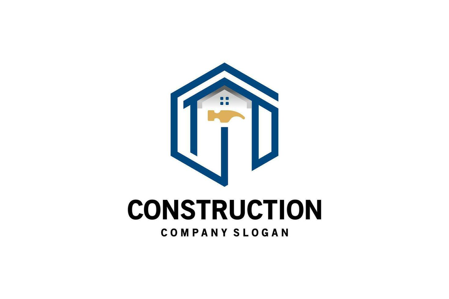 Building and house construction logo design, letter g a d vector symbol