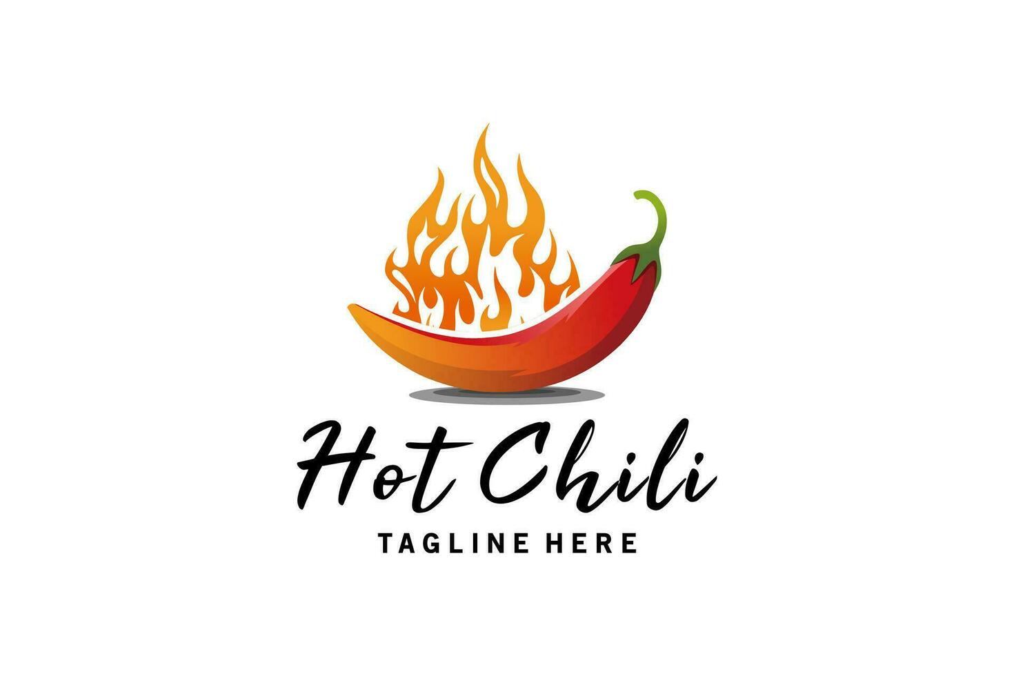 Spicy fire chili logo design with creative concept vector
