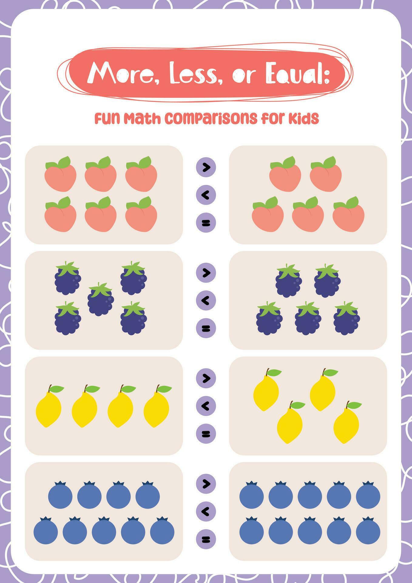 fun design vector more less or equal math mathematics counting ...