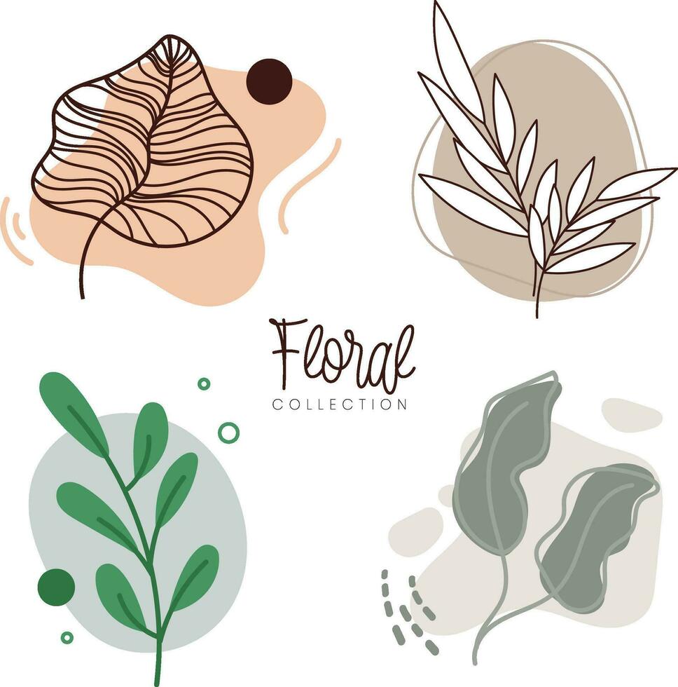flat design vector cute colorful flower floral collection