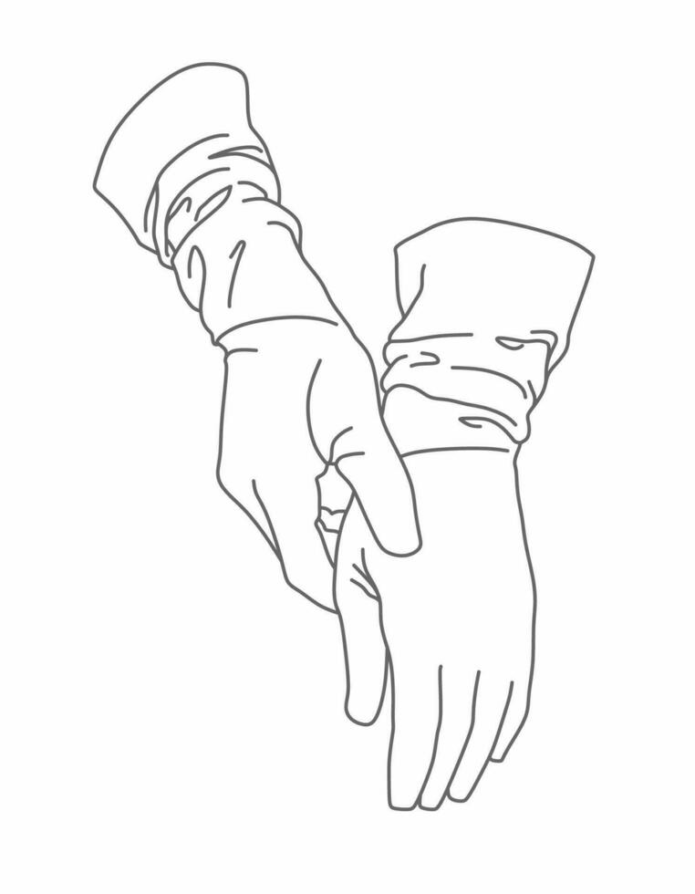 Doodle coloring page illustration a pair of glove vector