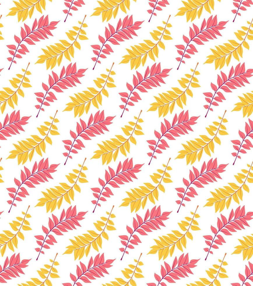 Vector illustration of colorful Seamless background leaf pattern