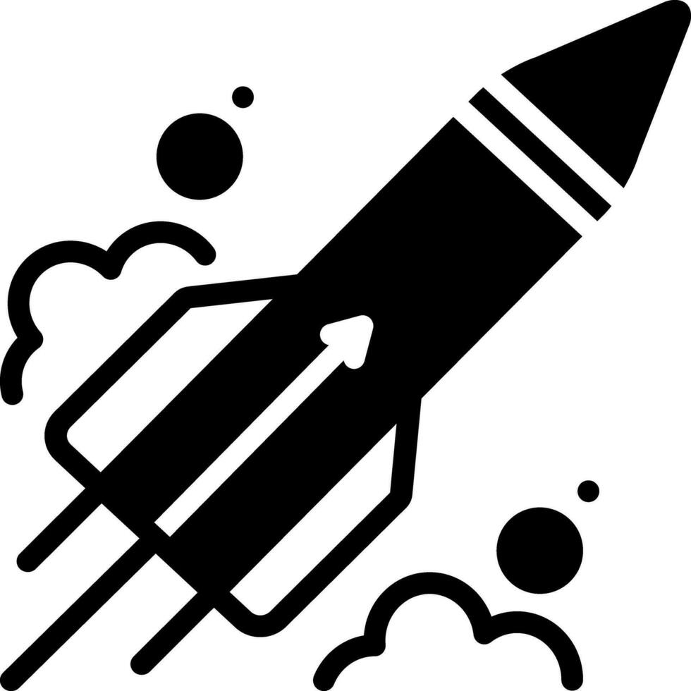 solid icon for rocket vector