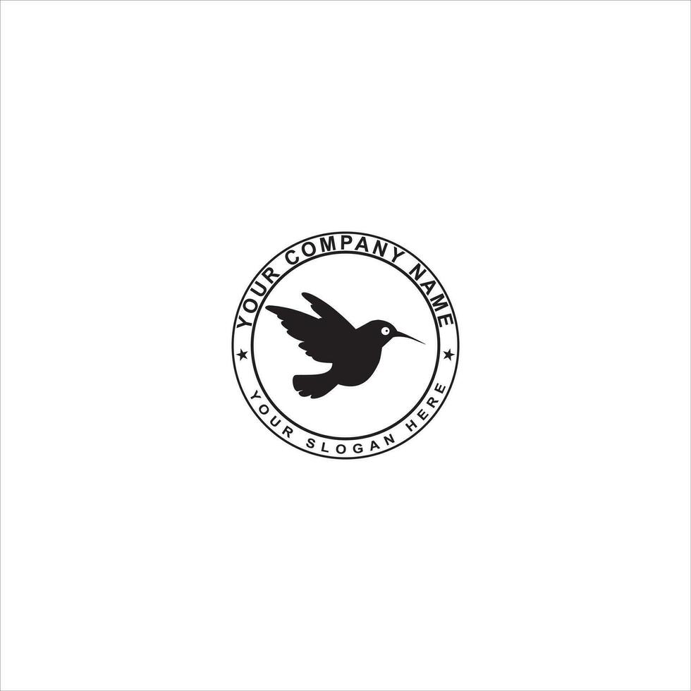 negro colibri logo. minimalista pájaro símbolo diseño vector