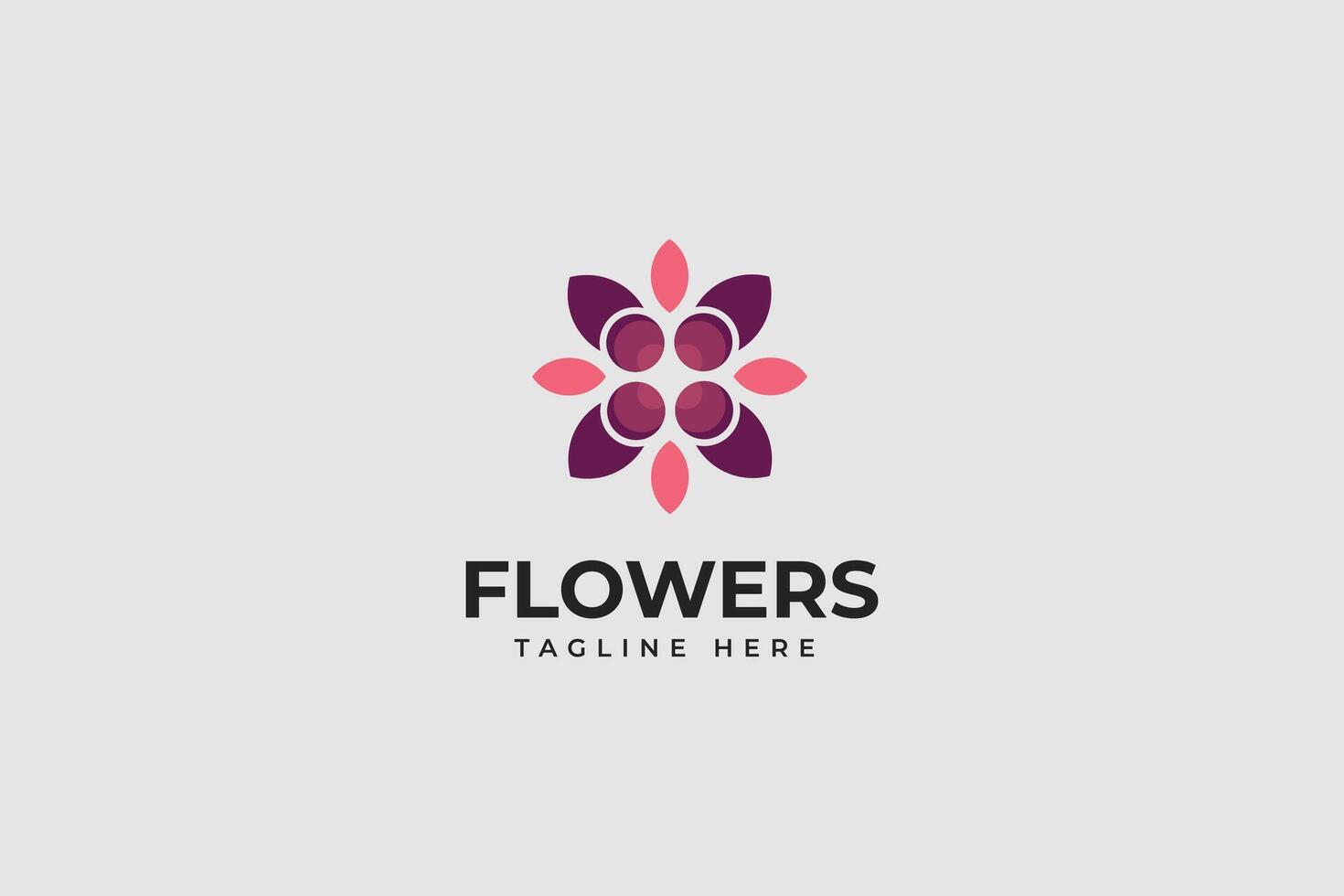 Wellness flowers logo and icon vector