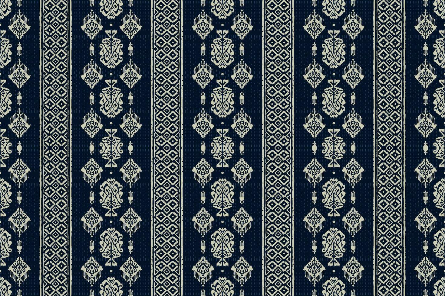 Ikat tribal Indian seamless pattern. Ethnic Aztec fabric carpet mandala ornament native boho chevron textile.Geometric African American oriental traditional vector illustrations. Embroidery style.