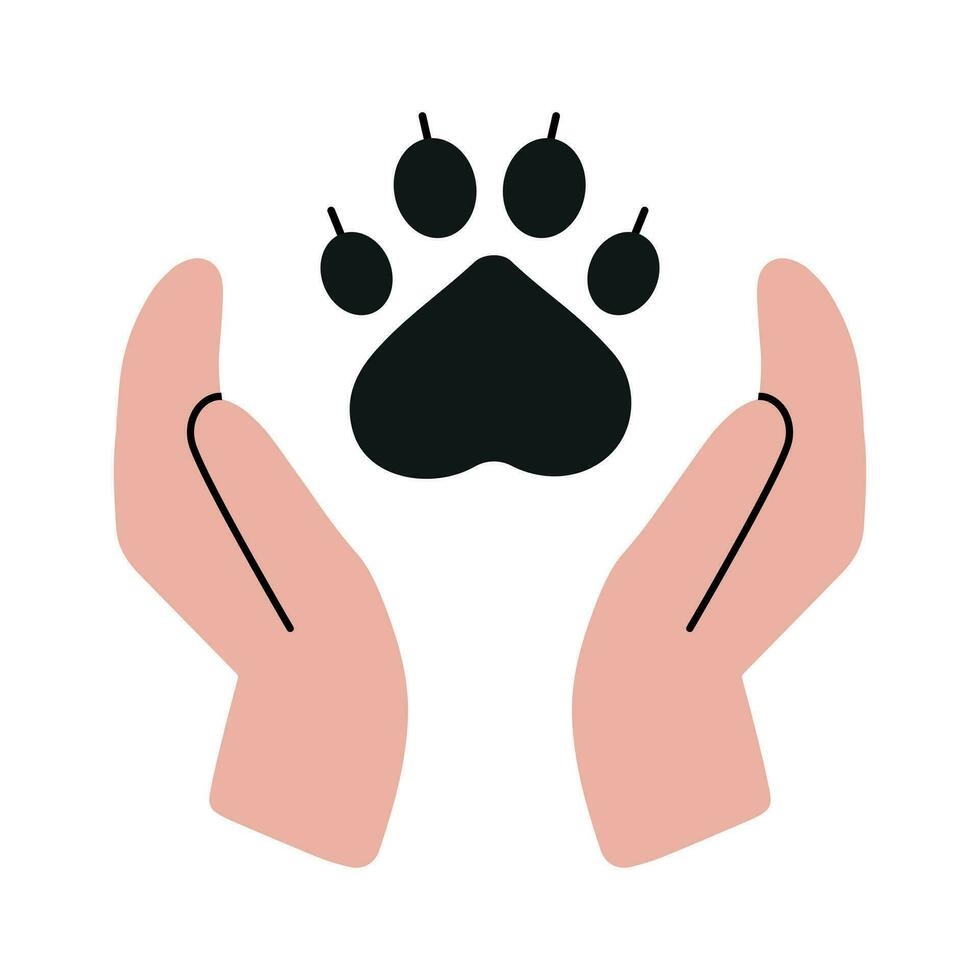 The logo of pet care. Symbols of the sign of the animal care logo vector