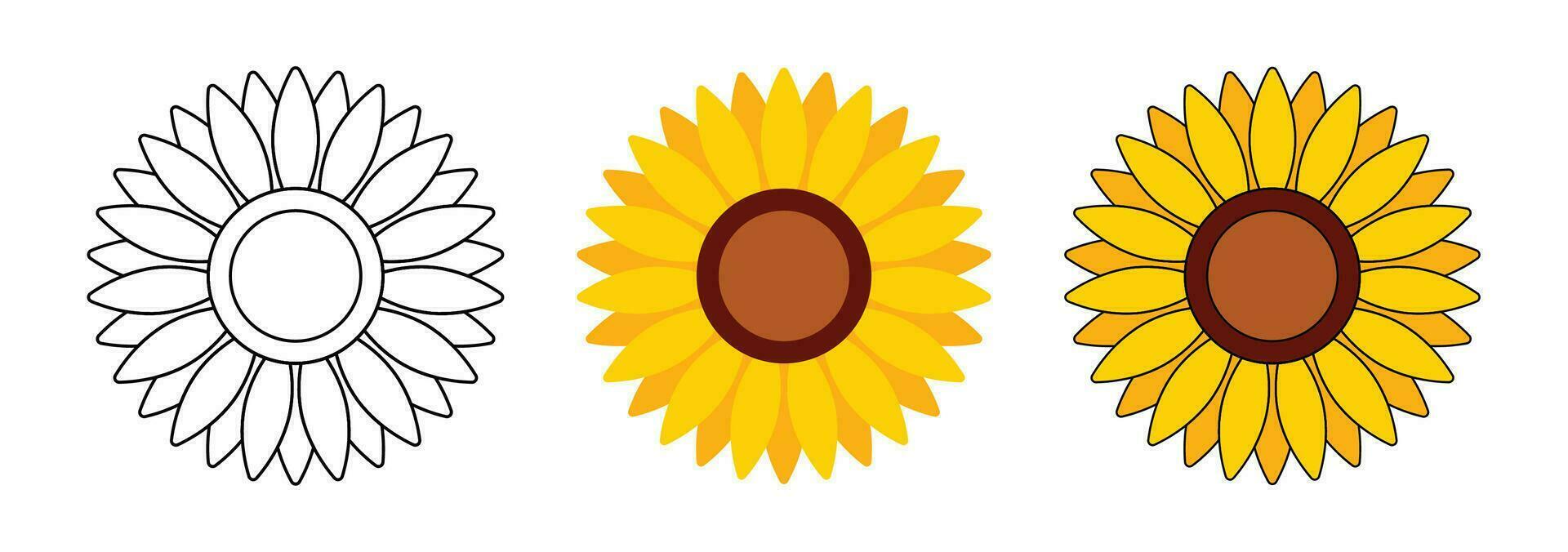 girasol cabeza ilustración para saludo tarjeta decorativo y diseño. vector