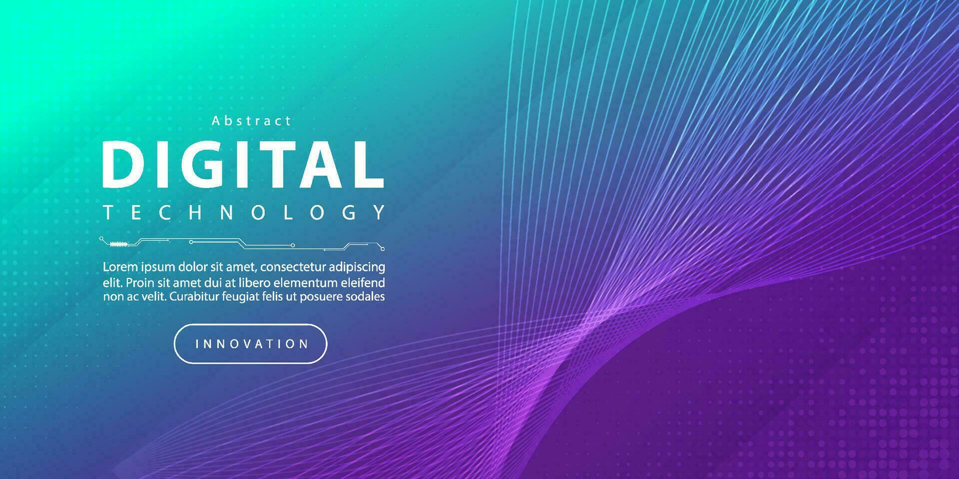 Digital technology banner green blue background concept with technology light effect, abstract tech, innovation future data, internet network, Ai big data, lines dots connection, illustration vector