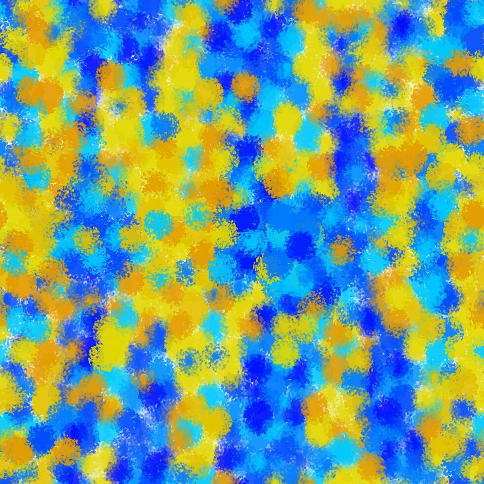 Abstract seamless pattern with colorful dots. Texture with brush strokes in yellow, blue and orange colors. Background drawn with pastel vector