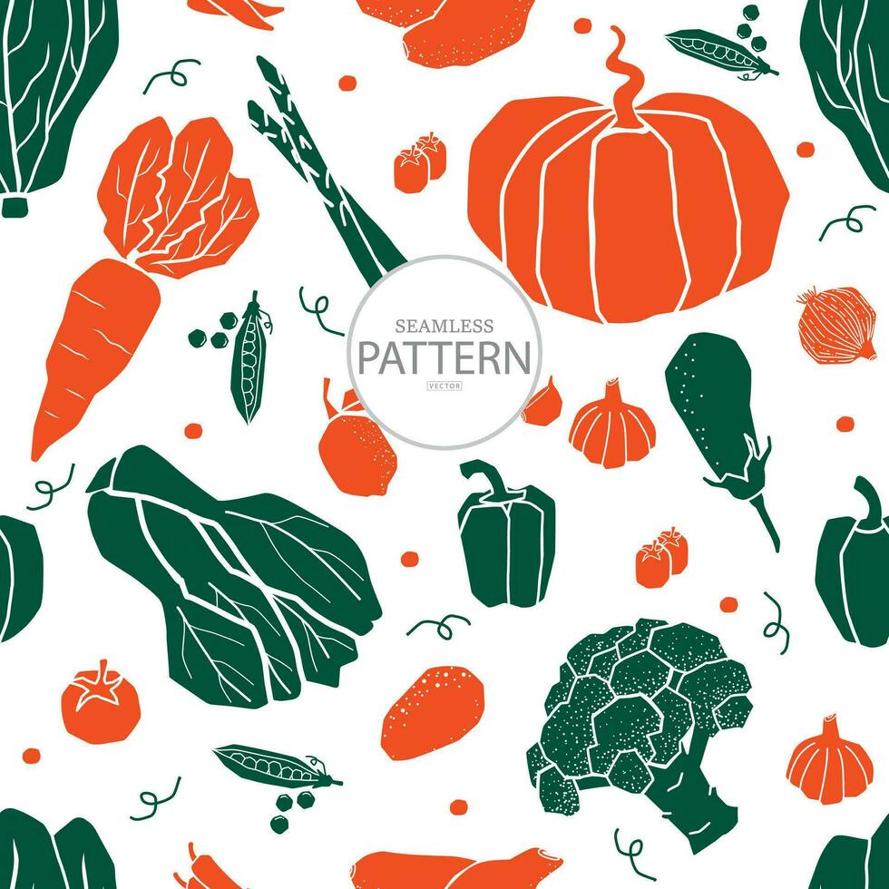 vegetable illustration simply shape vector seamless pattern