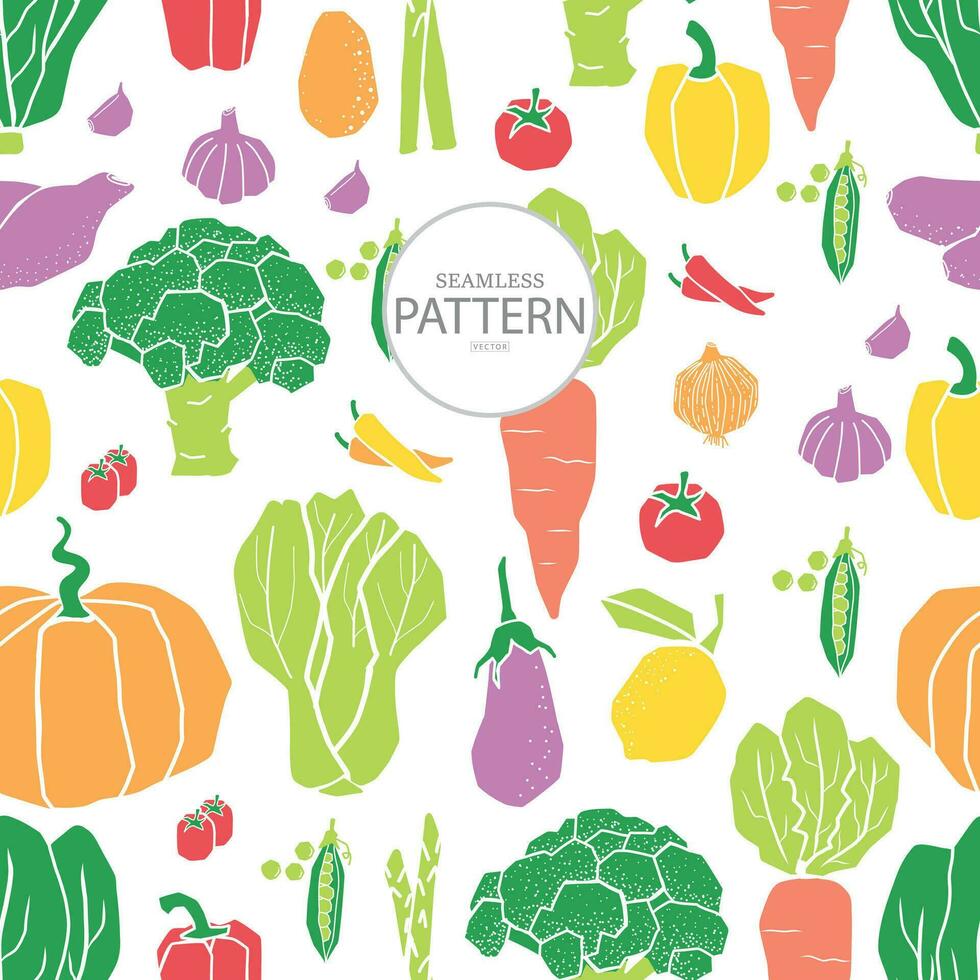 vegetable illustration simply shape vector seamless pattern