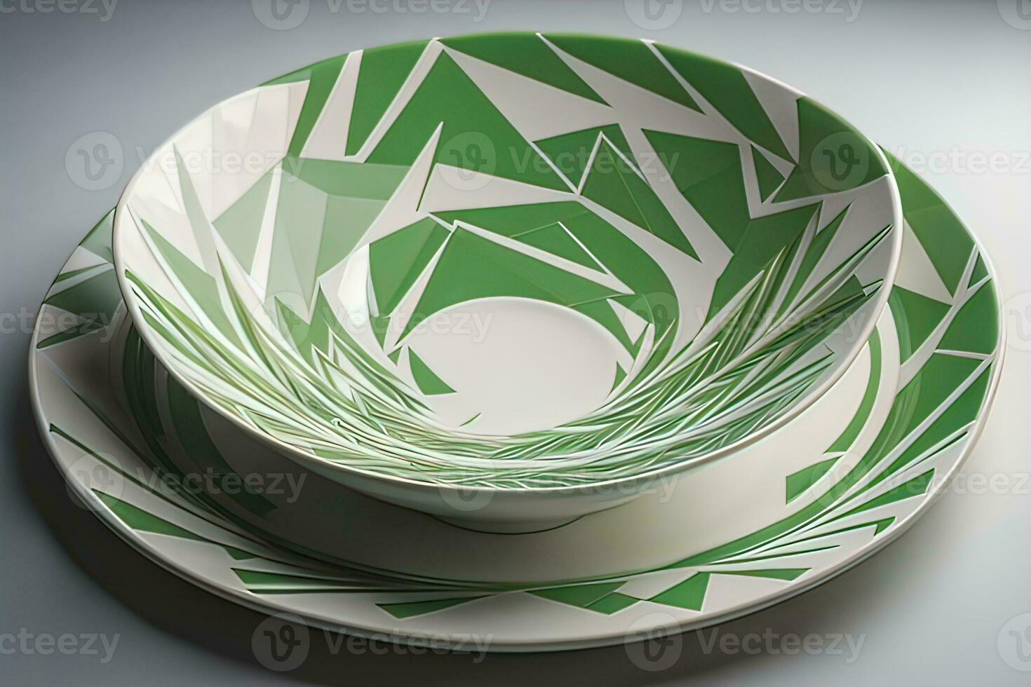 Empty plate on the wooden table. ai generative photo