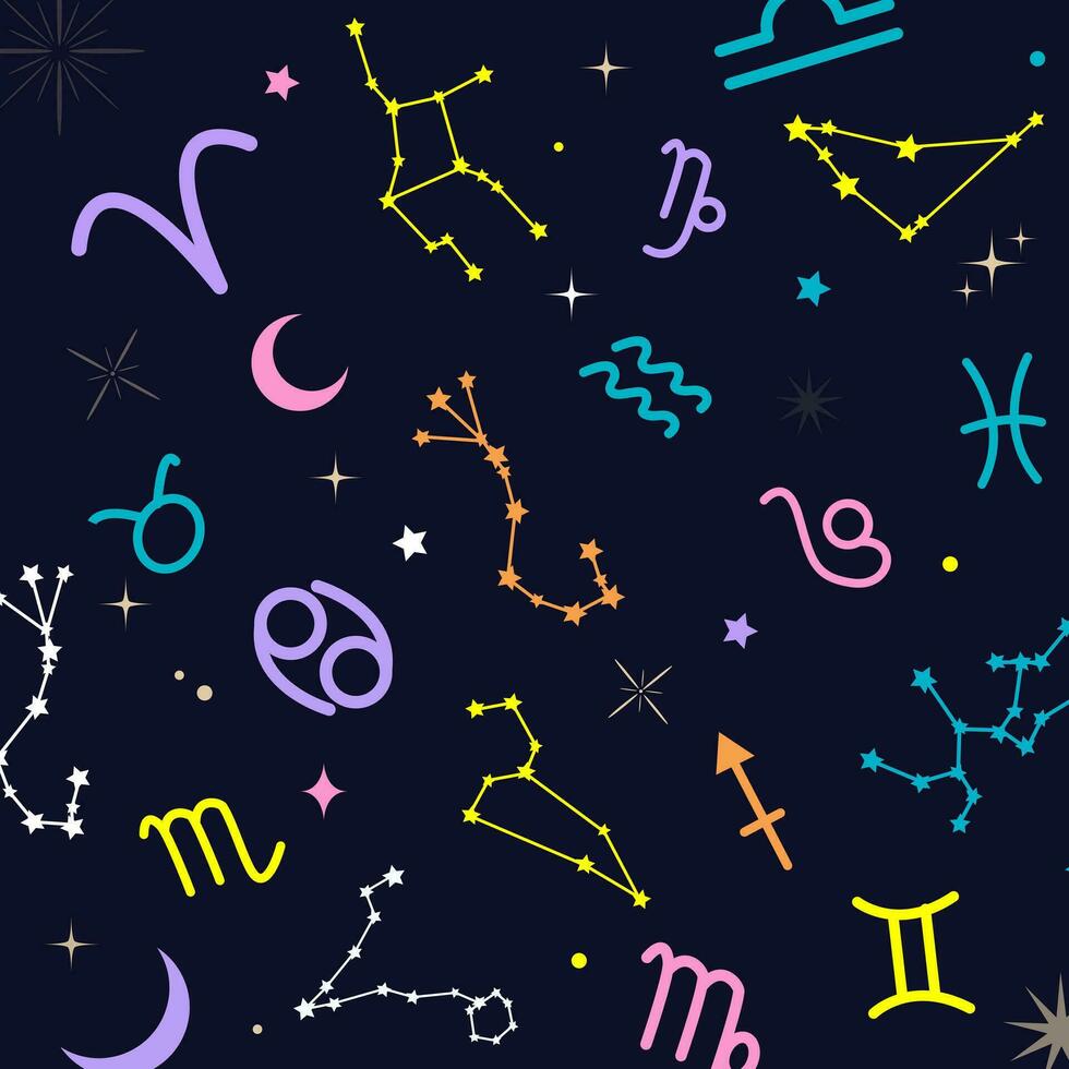 Zodiac stars in the solar system vector