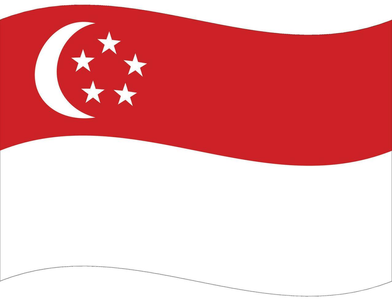 Singapore flag wave. Singapore flag. Flag of Singapore vector