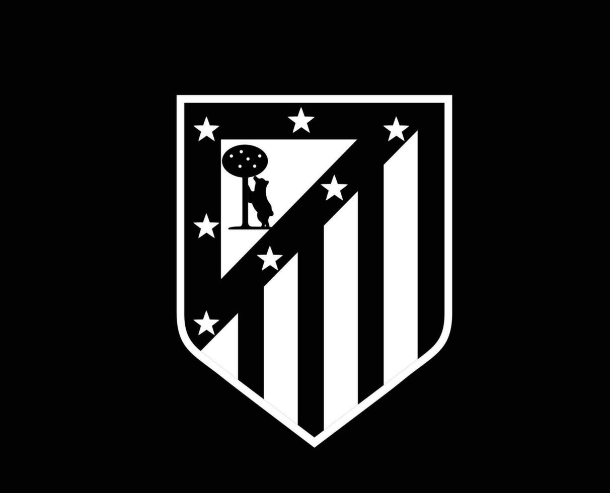 atlético Delaware Madrid club símbolo logo blanco la liga España fútbol americano resumen diseño vector ilustración con negro antecedentes